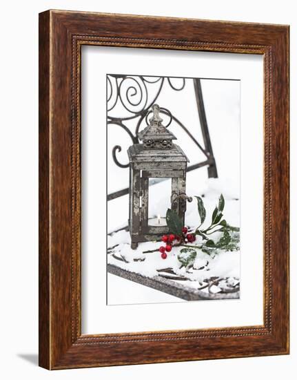 Chair in the Snow with Christmassy Still Life-Andrea Haase-Framed Photographic Print