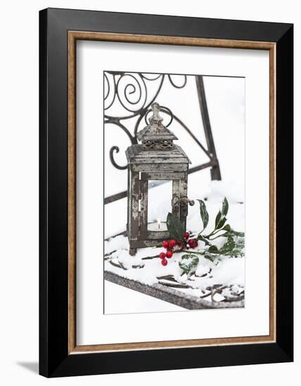 Chair in the Snow with Christmassy Still Life-Andrea Haase-Framed Photographic Print