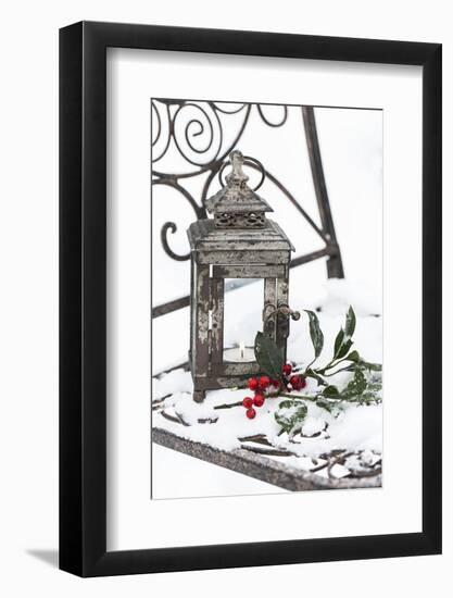 Chair in the Snow with Christmassy Still Life-Andrea Haase-Framed Photographic Print