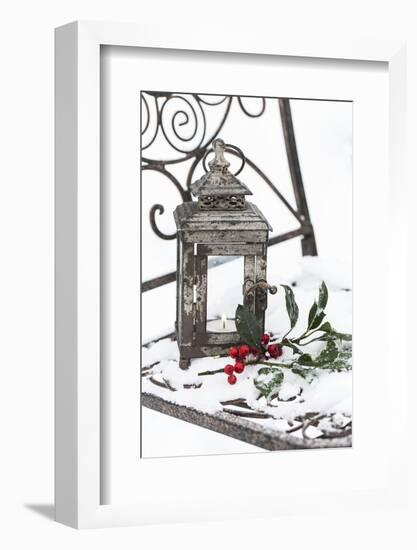 Chair in the Snow with Christmassy Still Life-Andrea Haase-Framed Photographic Print