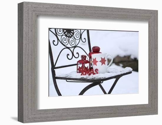 Chair in the Snow with Christmassy Still Life-Andrea Haase-Framed Photographic Print