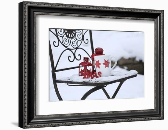 Chair in the Snow with Christmassy Still Life-Andrea Haase-Framed Photographic Print