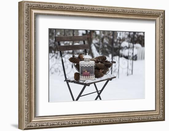 Chair in the Snow with Wintry Still Life-Andrea Haase-Framed Photographic Print