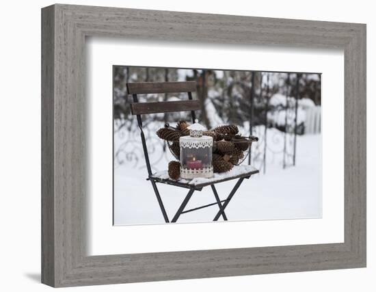 Chair in the Snow with Wintry Still Life-Andrea Haase-Framed Photographic Print