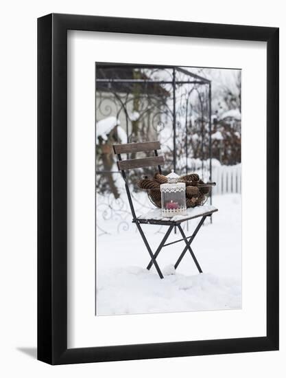 Chair in the Snow with Wintry Still Life-Andrea Haase-Framed Photographic Print