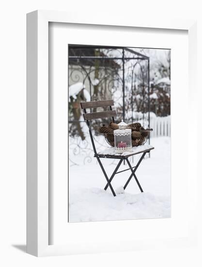 Chair in the Snow with Wintry Still Life-Andrea Haase-Framed Photographic Print