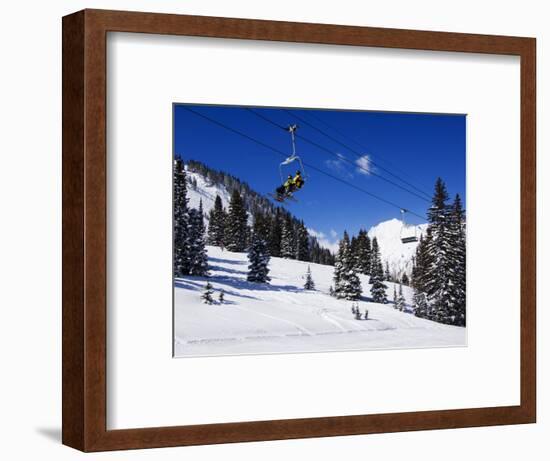 Chair Lift Carries Skiers at Alta, Alta Ski Resort, Salt Lake City, Utah, USA-Kober Christian-Framed Photographic Print