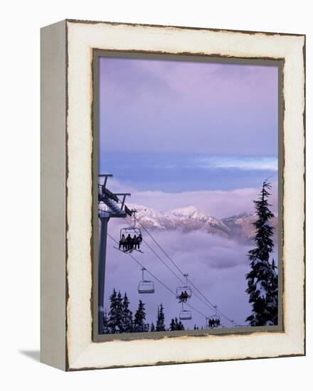 Chair Lift in the Early Morning, 2010 Winter Olympic Games Site, Whistler, British Columbia, Canada-Aaron McCoy-Framed Premier Image Canvas