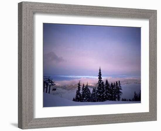 Chair Lift in the Early Morning, Whistler, British Columbia, Canada, North America-Aaron McCoy-Framed Photographic Print