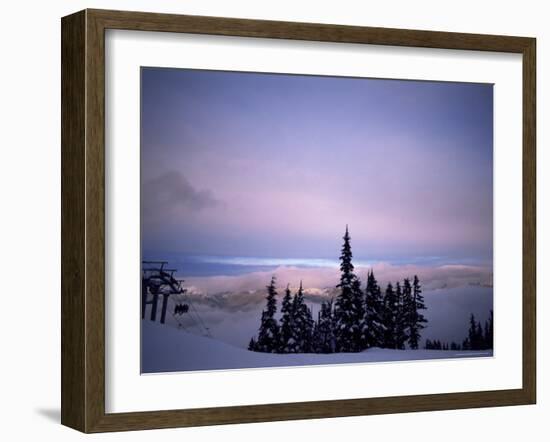 Chair Lift in the Early Morning, Whistler, British Columbia, Canada, North America-Aaron McCoy-Framed Photographic Print