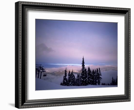 Chair Lift in the Early Morning, Whistler, British Columbia, Canada, North America-Aaron McCoy-Framed Photographic Print