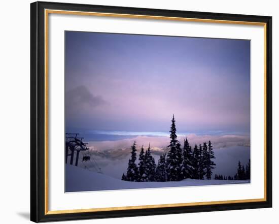 Chair Lift in the Early Morning, Whistler, British Columbia, Canada, North America-Aaron McCoy-Framed Photographic Print