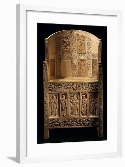 Chair of Bishop Maximian, Inlaid Wood and Ivory Paleochristian Sculpture, from Ravenna, Italy-null-Framed Giclee Print