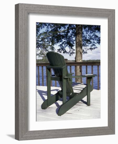 Chair on a Snow Covered Porch-null-Framed Photographic Print