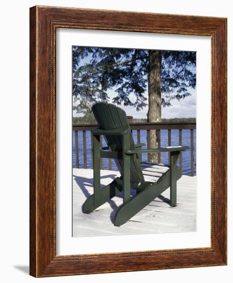 Chair on a Snow Covered Porch-null-Framed Photographic Print