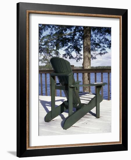 Chair on a Snow Covered Porch-null-Framed Photographic Print