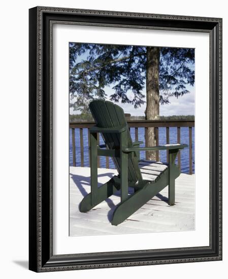 Chair on a Snow Covered Porch-null-Framed Photographic Print