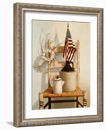 Chair with Jug and Flag-Cecile Baird-Framed Art Print