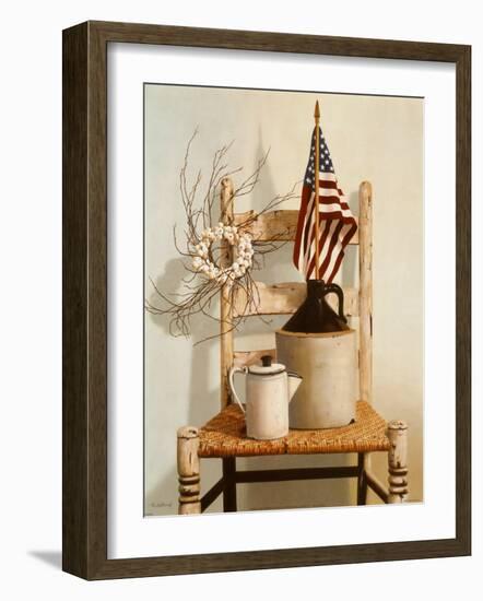 Chair with Jug and Flag-Cecile Baird-Framed Art Print