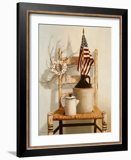 Chair with Jug and Flag-Cecile Baird-Framed Art Print