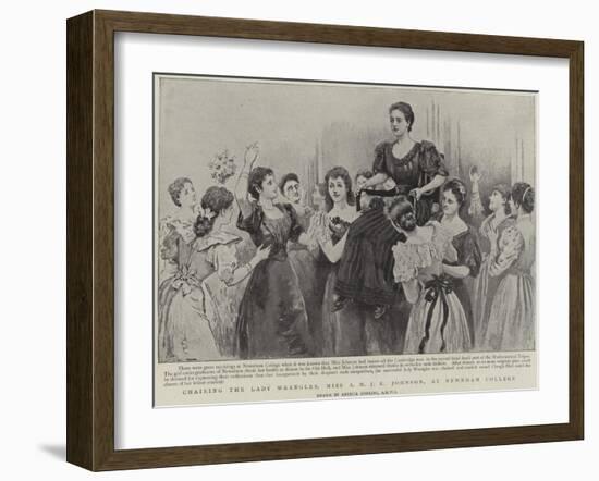 Chairing the Lady Wrangler, Miss a M J E Johnson, at Newnham College, Cambridge-Arthur Hopkins-Framed Giclee Print