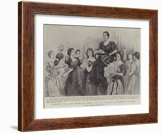 Chairing the Lady Wrangler, Miss a M J E Johnson, at Newnham College, Cambridge-Arthur Hopkins-Framed Giclee Print