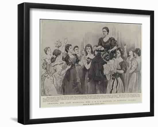 Chairing the Lady Wrangler, Miss a M J E Johnson, at Newnham College, Cambridge-Arthur Hopkins-Framed Giclee Print