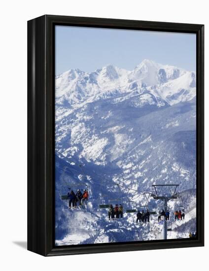 Chairlift Taking Skiers to the Back Bowls of Vail Ski Resort, Vail, Colorado, USA-Kober Christian-Framed Premier Image Canvas