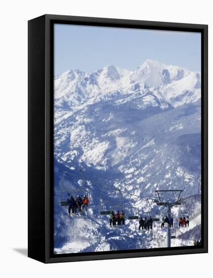 Chairlift Taking Skiers to the Back Bowls of Vail Ski Resort, Vail, Colorado, USA-Kober Christian-Framed Premier Image Canvas