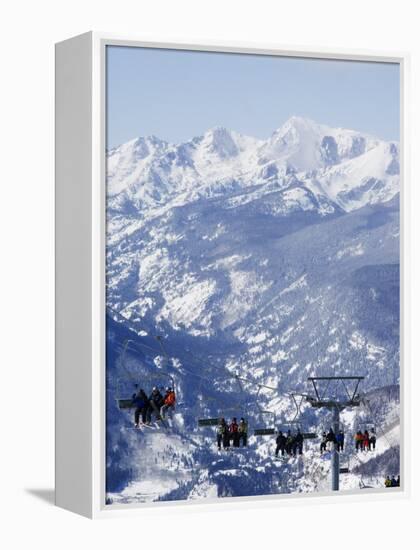 Chairlift Taking Skiers to the Back Bowls of Vail Ski Resort, Vail, Colorado, USA-Kober Christian-Framed Premier Image Canvas