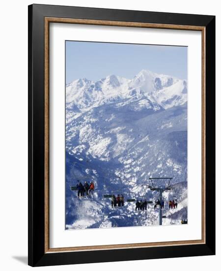 Chairlift Taking Skiers to the Back Bowls of Vail Ski Resort, Vail, Colorado, USA-Kober Christian-Framed Photographic Print