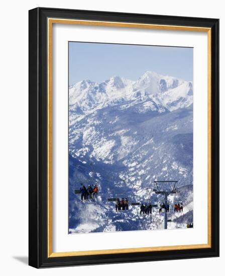 Chairlift Taking Skiers to the Back Bowls of Vail Ski Resort, Vail, Colorado, USA-Kober Christian-Framed Photographic Print