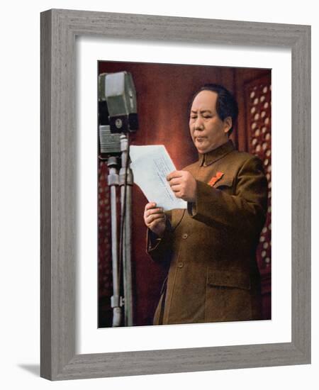 Chairman Mao Zedong Proclaiming the Founding of the People's Republic of China-Chinese Photographer-Framed Giclee Print