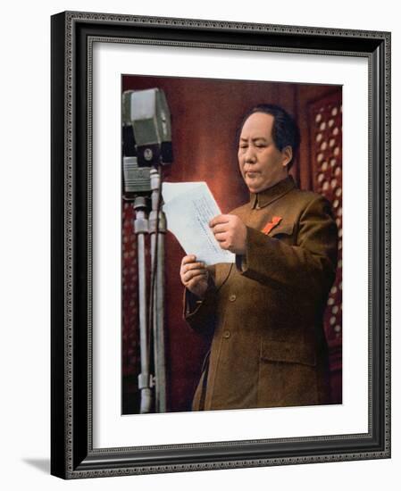 Chairman Mao Zedong Proclaiming the Founding of the People's Republic of China-Chinese Photographer-Framed Giclee Print