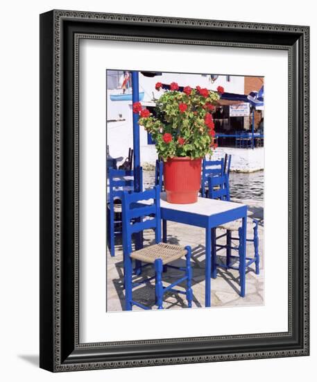 Chairs and Table, Agia Kyriaki, Pelion, Greece-R H Productions-Framed Photographic Print