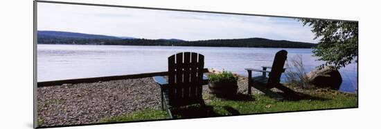 Chairs at the Lakeside, Raquette Lake, Adirondack Mountains, New York State, USA-null-Mounted Photographic Print