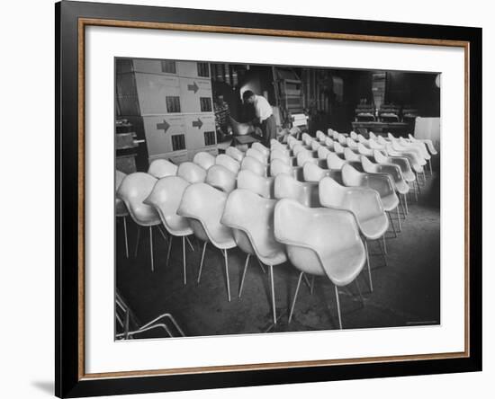 Chairs Designed by Charles Eames Made of Molded Plastic and Plywood-Peter Stackpole-Framed Photographic Print