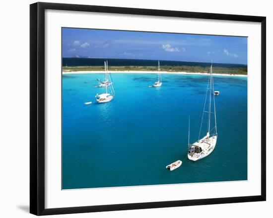 Chaito, Sailing Boat of the Floating Village in the Foreground, Crasqui, Los Roques, Venezuela-Sergio Pitamitz-Framed Photographic Print