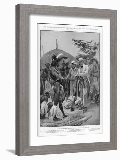 Chaka Lieutenant Farewell Negotiates with Chaka King of the Zulus in Natal-Richard Caton Woodville-Framed Art Print
