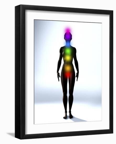 Chakra Energy Points, Computer Artwork-Christian Darkin-Framed Photographic Print