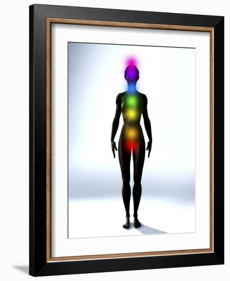 Chakra Energy Points, Computer Artwork-Christian Darkin-Framed Photographic Print