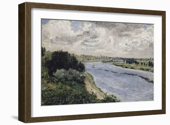Chalands sur la Seine-Pierre-Auguste Renoir-Framed Giclee Print