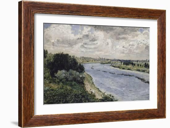 Chalands sur la Seine-Pierre-Auguste Renoir-Framed Giclee Print