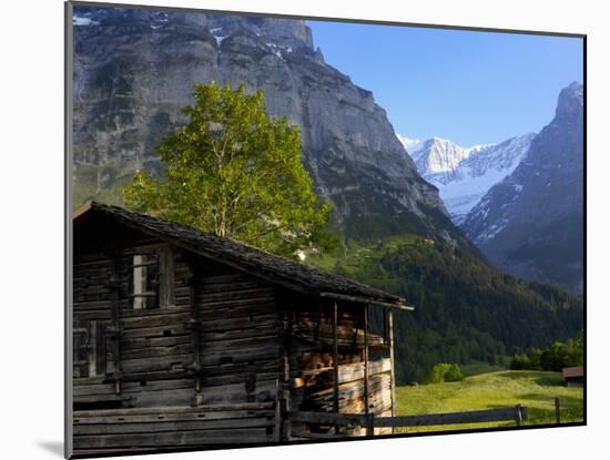 Chalet and Mountains, Grindelwald, Bern, Switzerland, Europe-Richardson Peter-Mounted Photographic Print