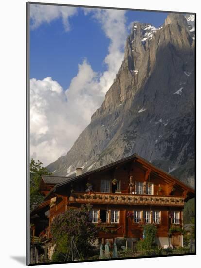 Chalet and Mountains, Grindelwald, Bern, Switzerland, Europe-Richardson Peter-Mounted Photographic Print