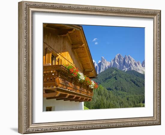 Chalet, Val di Funes, Bolzano Province, Trentino-Alto Adige/South Tyrol, Italian Dolomites, Italy-Frank Fell-Framed Photographic Print