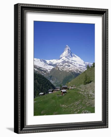 Chalets and Restaurants Below the Matterhorn in Switzerland, Europe-Rainford Roy-Framed Photographic Print