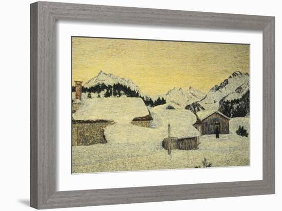 Chalets in Snow-Giovanni Segantini-Framed Giclee Print