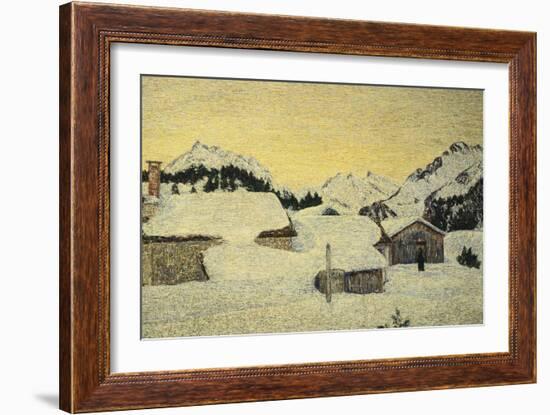 Chalets in Snow-Giovanni Segantini-Framed Giclee Print