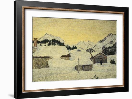 Chalets in Snow-Giovanni Segantini-Framed Giclee Print